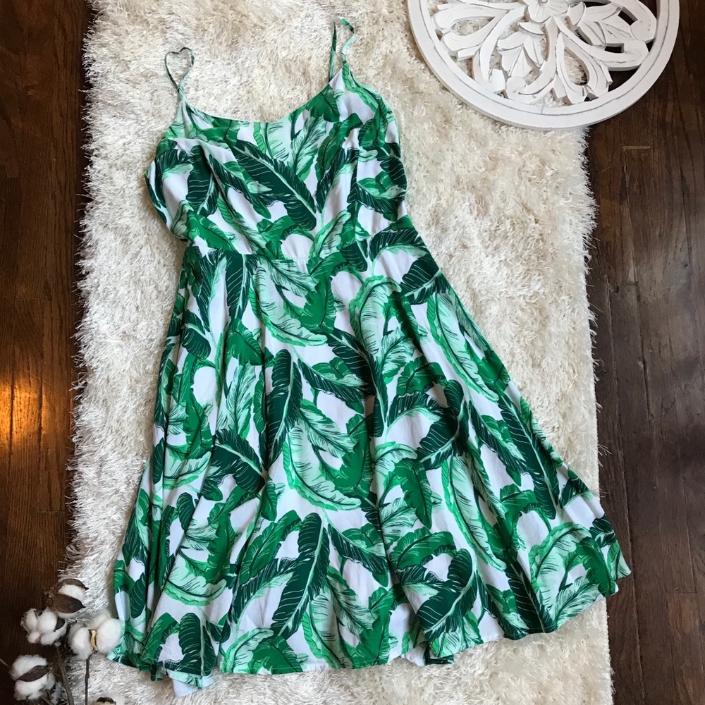 Tropical Print Cotton Cami Dress